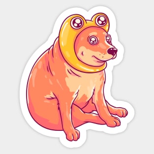 Cheems Frog - Yellow Frog Hat Sticker